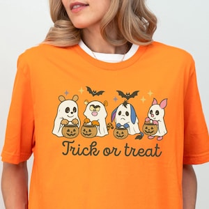 Winnie The Pooh Halloween Shirt, Pooh Bear & Friends Trick or Treat Tee, Disney Ghost Pooh Spooky Season Shirt, Disney Halloween Party Shirt