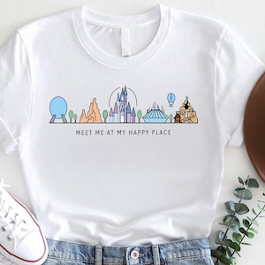 Meet Me At My Happy Place Shirt, Disney Parks Shirt, Disneyland Trip Shirt, Magic Kingdom Shirt, Disney Vacation Tee, WDW Trip Tee