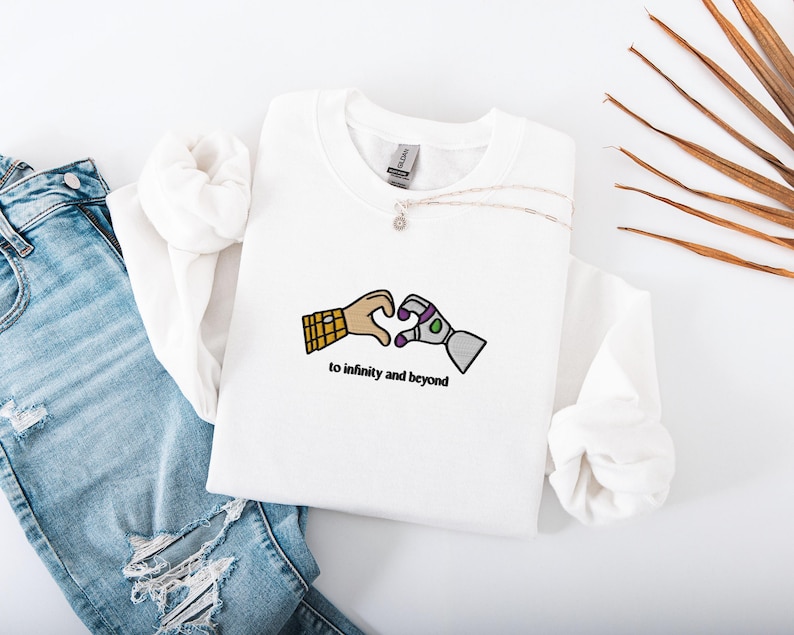 EMBROIDERED To Infinity and Beyond Sweatshirt, Buzz and Woody Hoodie, Matching Disney Vacation Couple Sweater, Disneyland Bestie Sweatshirt