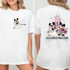 Mickey & Minnie Celebrating Our Happily Ever After Tee, Disney Minnie Mrs. Wedding Shirt, Disney Just Married Honeymoon Matching Shirts