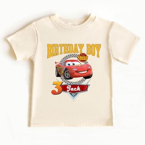Disney Cars Geburtstag Junge Shirts, Pixar Lightning McQueen Geburtstagsparty Shirt, Disneyland Cars Geburtstag Familie Passendes T-Shirt