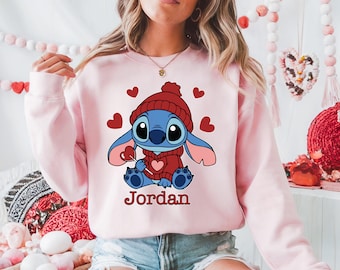 Aangepast blauw Alien Heart-shirt, Valentijnsdag Magical Kingdom-shirt, Fantasy Land huwelijksreis-T-shirt