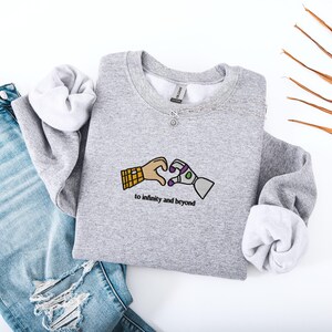 EMBROIDERED To Infinity and Beyond Sweatshirt, Buzz and Woody Hoodie, Matching Disney Vacation Couple Sweater, Disneyland Bestie Sweatshirt