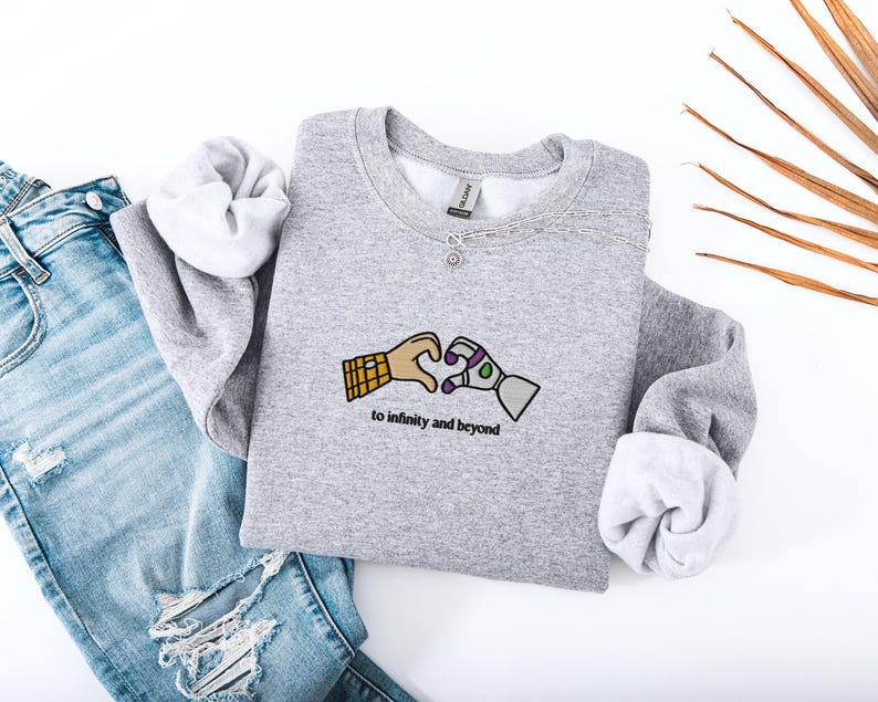 EMBROIDERED To Infinity and Beyond Sweatshirt, Buzz and Woody Hoodie, Matching Disney Vacation Couple Sweater, Disneyland Bestie Sweatshirt