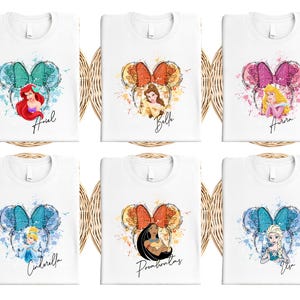 a set of four disney princess t - shirts