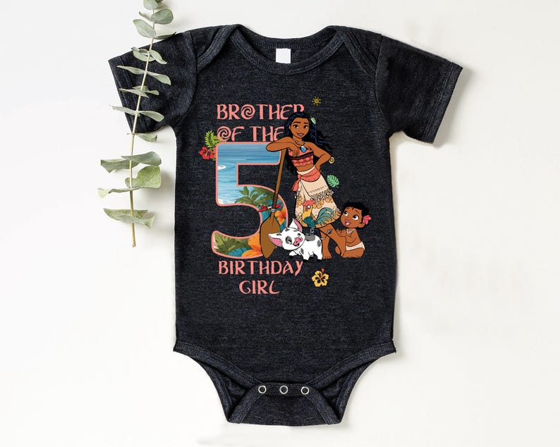 a baby bodysuit with the number five on it