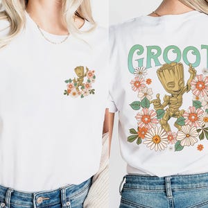 Disney Groot Flower Garden Shirt, Galaxy Wars Baby Groot Shirt, 2025 Family Vacation Shirt, Girls Trip Shirt, Guardians of the Galaxy Shirt