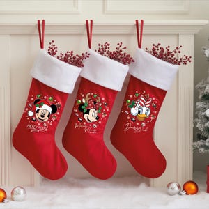 Mouse Ears Christmas Stocking, Custom Magical Kingdom Xmas Stockings, Fantasy Land Home Decoration