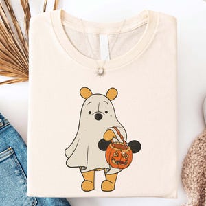 Winnie The Pooh Halloween Shirt, Pooh Bear Ghost Shirt, Disneyland Halloween Bear Shirt, Spooky Season Gift, Cute Disney Halloween Tee