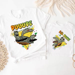Dude and Lil Dude Shirt, Disney Crush & Squirt Shirt, Pixar Findet Nemo Vater und Sohn Passendes T-Shirt, Disneyland Familienurlaub Sweatshirt