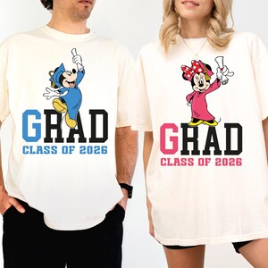 Mickey and Minnie Graduation Shirt, Disney Grad Class of 2026 Shirt, Disney Grad Trip Shirt, Disney Graduation Family Vacation Matching Tee