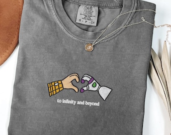 EMBROIDERED To Infinity and Beyond Comfort Colors® Shirt, Buzz and Woody Best Friend Tee, Magical Kingdom Vacation Couple Tee
