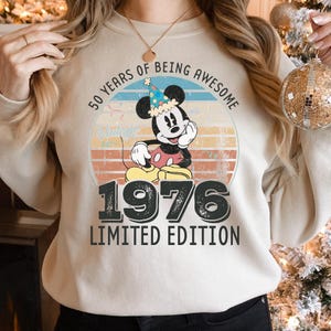 Disney Made In 1976 T-shirt, 50 Years Of Being Awesome Sweatshirt, 50th Birthday T-shirt, Custom Mickey Birthday Tee