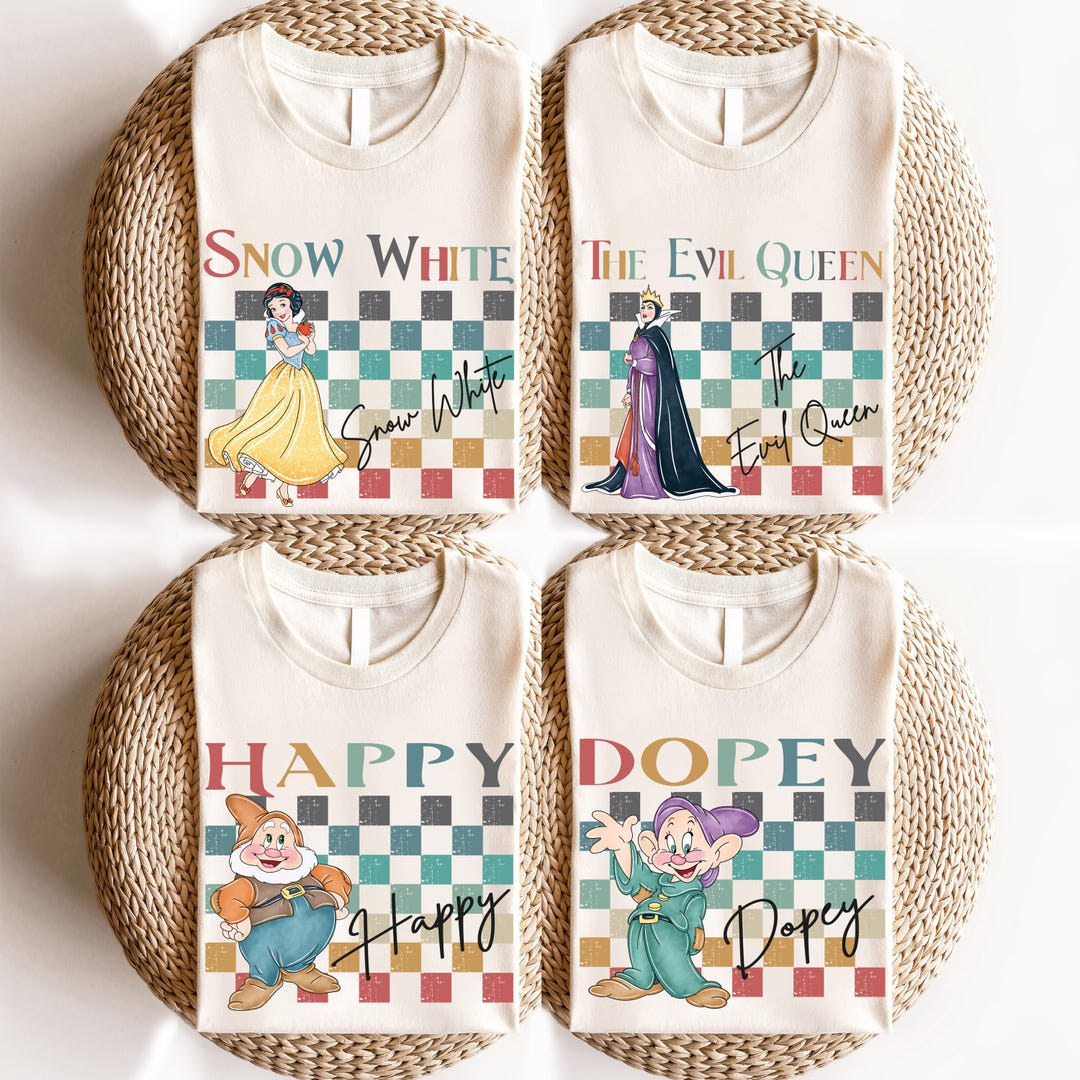 Checkered Snow White and the Seven Dwarfs Matching Shirt, Disney Trip ...