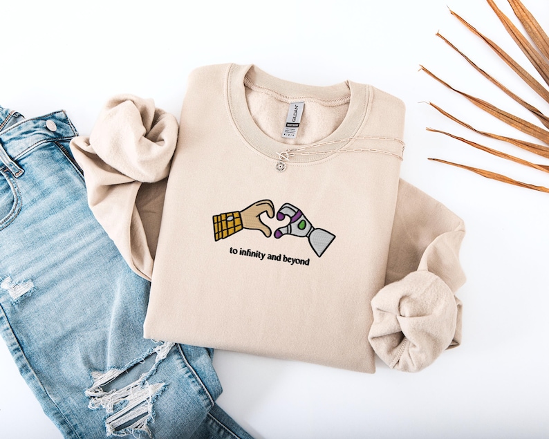EMBROIDERED To Infinity and Beyond Sweatshirt, Buzz and Woody Hoodie, Matching Disney Vacation Couple Sweater, Disneyland Bestie Sweatshirt