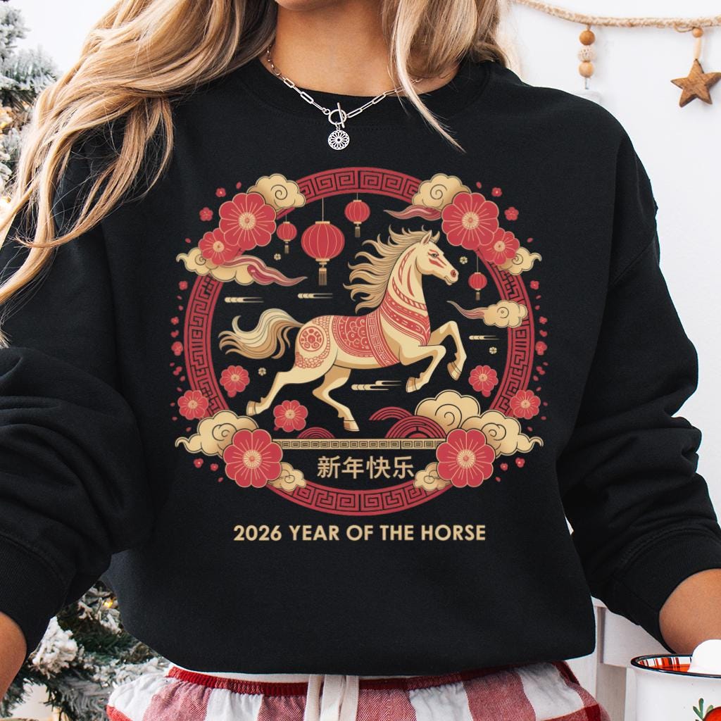 Chinese New Year Horse 2026 Sweatshirt, Lunar New Year Shirt, the