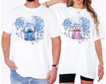 Maglietta Disney Stitch e Angel, maglietta personalizzata per la luna di miele, maglietta per il viaggio nel Regno Magico