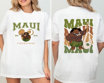 Magisches Königreich Maui Shirt, Kundenspezifisches Prinzessin Moana Filmcharaktere-T-Stück, Prinz Maui-Familien-passendes Hemd, Freizeitpark-Urlaub Maui-T-Stück