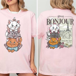 Camiseta Disney Aristocats Bonjour, Camiseta Disney The Aristocats Marie Toulouse Berlioz, Camiseta Disney Cat Lover, Camiseta Disneyland Family Vacation