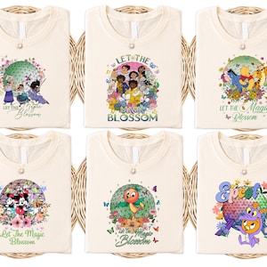 Disney Floral Festival Shirt, Magic Blossom T-shirt, Disney Purple Dragon Shirt, Disney Summer Bird Shirt, Disneyland Vacation Matching Gift