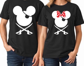 Mickey Family Pirate Cruise Shirt, Disney Caribbean T-shirt, Mickey & Minnie Pirate Shirts, Disneyland 2025 Family Vacation Tee, Pirate Gift