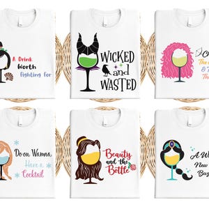 Disney Princess Drinking Shirt, Wine Princess Matching Shirt, Drinker Bell Tee, Disney Bachelorette Party Shirt, Disney Girls Vacation Sweat