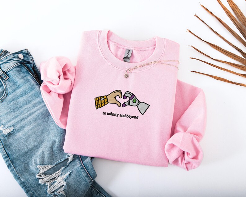 EMBROIDERED To Infinity and Beyond Sweatshirt, Buzz and Woody Hoodie, Matching Disney Vacation Couple Sweater, Disneyland Bestie Sweatshirt
