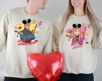 Disney Anna & Kristoff Valentine's Day Shirt, Retro Disney Frozen Couple Matching Shirt, Disneyland Prince Princess Honeymoon 2026 Shirts