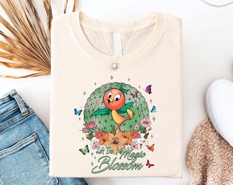 Orange fågel Epcot trädgårdströja, Fantasy Land sommarresa 2026 tröja, temaparksfestivaltröja