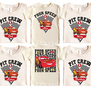 Four Speed Cars Birthday Boy Tee, Lightning McQueen Birthday Shirt, Pit Crew McQueen Shirt, Cars Family Birthday Tee, Gift for Birthday Boy