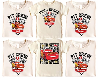 Four Speed Cars Birthday Boy Tee, Lightning McQueen Birthday Shirt, Pit Crew McQueen Shirt, Cars Family Birthday Tee, Gift for Birthday Boy