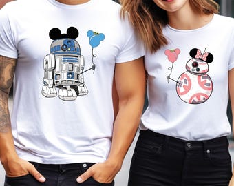 Disney Star Wars Couple Shirt, R2-D2 BB-8 Honeymoon T-shirt, Galaxy's Best Couple Tee