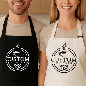 Personalized Logo Apron, Custom Text Apron, Restaurant Apron, Chef Apron, Custom Print Apron, Kitchen Apron Women and Men
