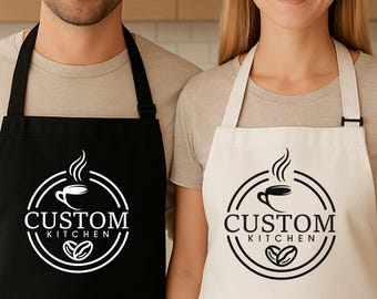 Förkläde med personlig logotyp, förkläde med anpassad text, restaurangförkläde, kockförkläde, förkläde med anpassat tryck, köksförkläde för kvinnor och män