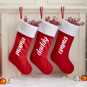 Personalized Family Christmas Stockings, Custom Holiday Stockings, Christmas Gifts,  Xmas Stocking, Monogram Stocking, Fireplace Decoration