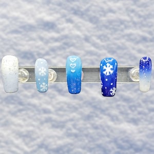 Winter Nail Set｜Holiday fake Nails｜Snowflake Nails｜Press On Nails