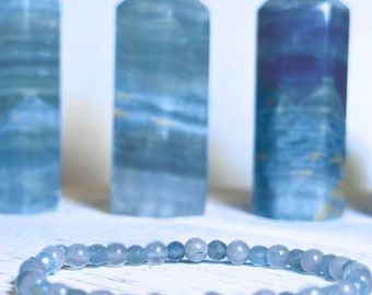 Lemurian Aquatine Calcite Crystal Gift Set - Premium Lemurian Blue Onyx Towers & Lemurian Calcite Bracelets- Mothers Day Gift -Crystal Gifts