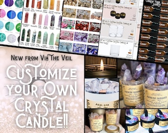 Custom Crystal Candles - Personalized Candle Crystal Gifts - Made to Order Healing Intention Candles - Crystal Tower Candle - Scented - Soy