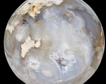 Cherry Blossom Agate Sphere: Flower Agate Druzy Crystal Ball