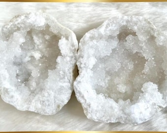 Moroccan Geodes Crystal Gift - Clear Quartz Geode One Half or Both Halves- Give One Half - Keep One - Mother's Day Gifts - Crystal Gifts