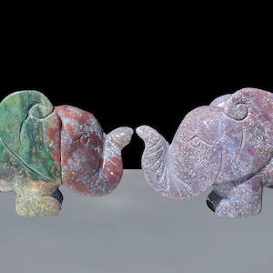 Ocean Jasper Elephants, Large Ocean Jasper Elephant, 100% Natural Premium Ocean Jasper Crystal, Crystal Elephant Statues, You Choose