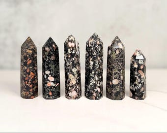 Plum Blossom Jasper Stone Tower: Crystal Point Generator (3
