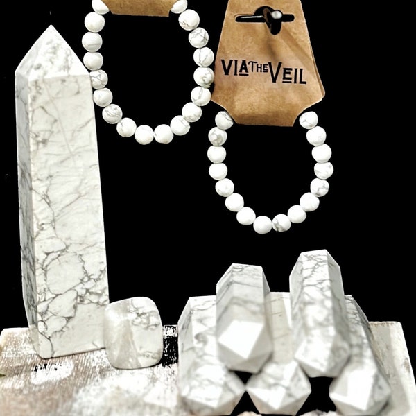 Howlite Double Terminated Points Wands - Premium Howlite Crystal - Howlite Towers - Howlite  Bracelets - Howlite Pendant - Howlite Jewelry
