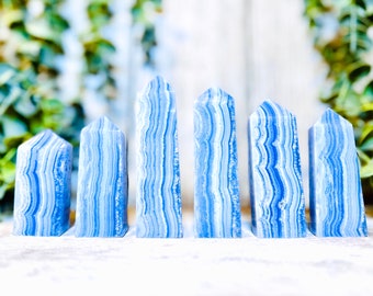 Blue Lace Agate Tower - Natural Premium Blue Lace Agate - Blue Lace Crystal Towers - You Choose