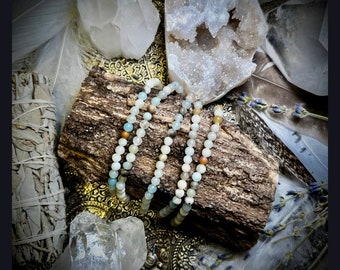 Amazonize Beaded Bracelet 4mm - Amazonite Beaded Bracelets 10mm - Natural Amazonite - Crystal Bracelets - Stone Bracelet