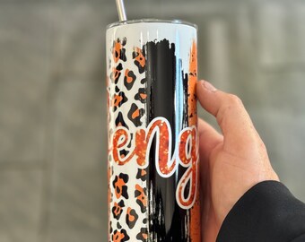 20oz or 30oz WhoDey Bengals Tumbler W/ Rubber Bottom