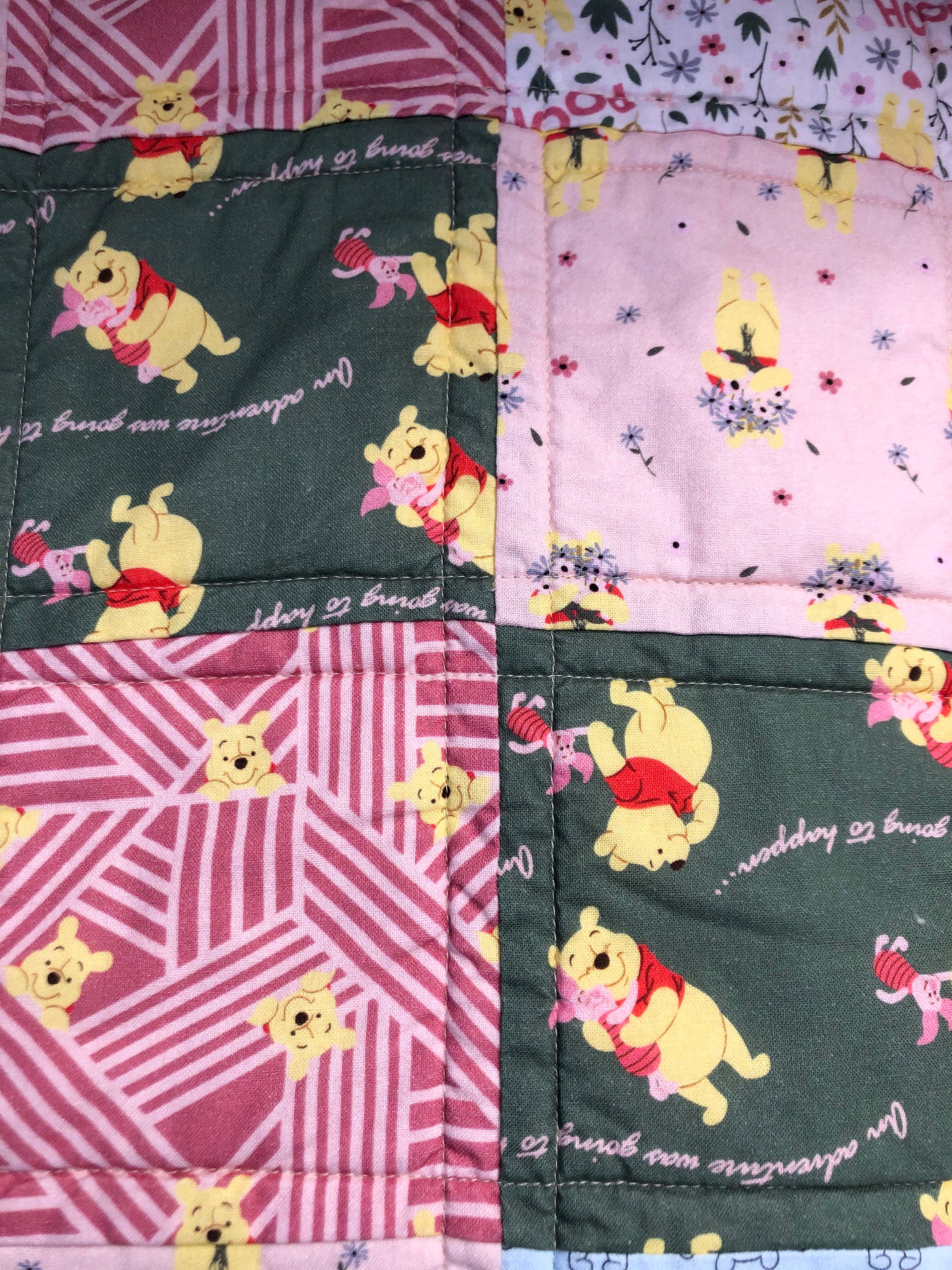 Pooh Bear Baby Quilt, Playmat, Snuggle Blanket, Cot Quilt, Pram Quilt