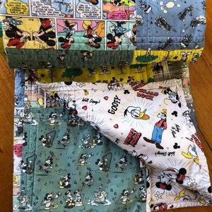 Mickey Mouse baby quilt, baby blanket, baby gift, cot blanket, pram quilt, unisex blanket