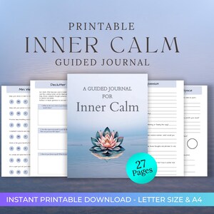 Guided Journal for Inner Calm | Printable Journal with Prompts, Rituals & Reflections