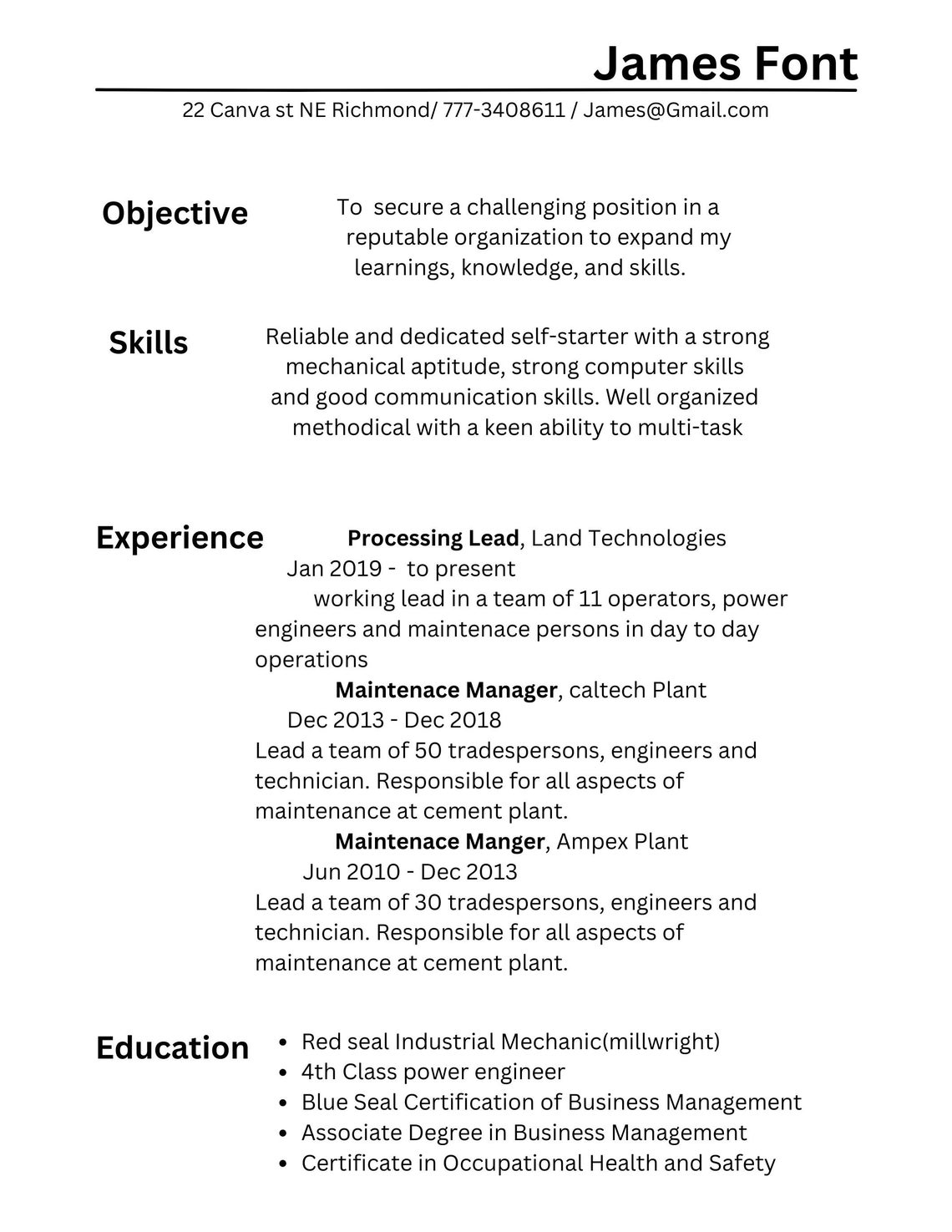 Resume Template Etsy